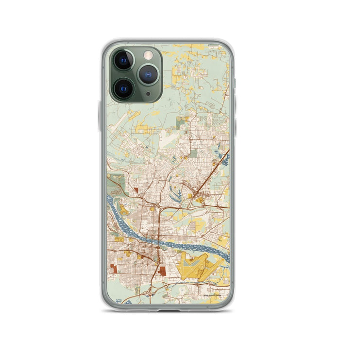 Custom iPhone 11 Pro North Little Rock Arkansas Map Phone Case in Woodblock