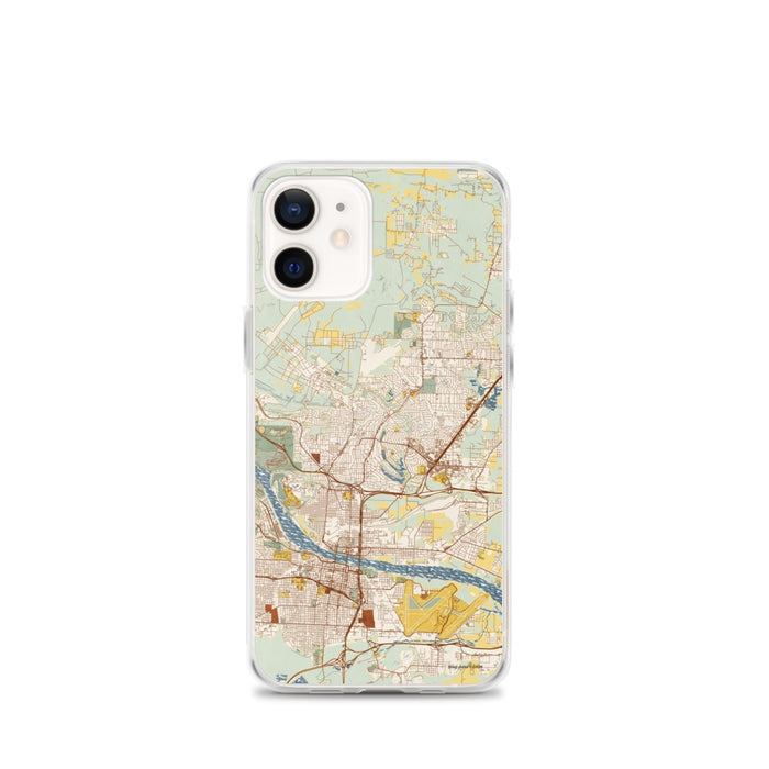 Custom iPhone 12 mini North Little Rock Arkansas Map Phone Case in Woodblock