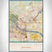 North Little Rock Arkansas Map Print Portrait Orientation in Woodblock Style With Shaded Background
