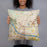 Person holding 18x18 Custom North Little Rock Arkansas Map Throw Pillow in Woodblock
