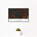 12x18 North Long Lake Minnesota Map Print Landscape Orientation in Ember Style With Small Cactus Plant in White Planter