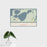 16x24 North Long Lake Minnesota Map Print Landscape Orientation in Woodblock Style With Tropical Plant Leaves in Water