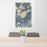 24x36 North Long Lake Minnesota Map Print Portrait Orientation in Afternoon Style Behind 2 Chairs Table and Potted Plant