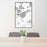 24x36 North Long Lake Minnesota Map Print Portrait Orientation in Classic Style Behind 2 Chairs Table and Potted Plant