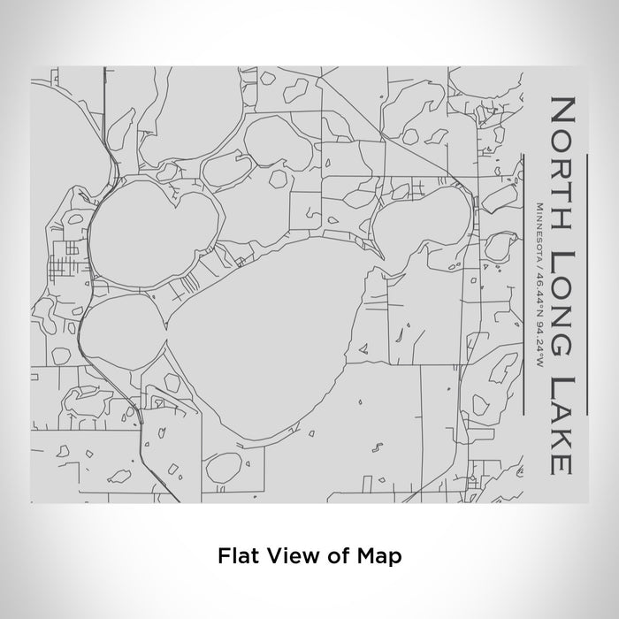 Rendered View of North Long Lake Minnesota Map Engraving on 20oz Stainless Steel Insulated Bottle with Bamboo Top