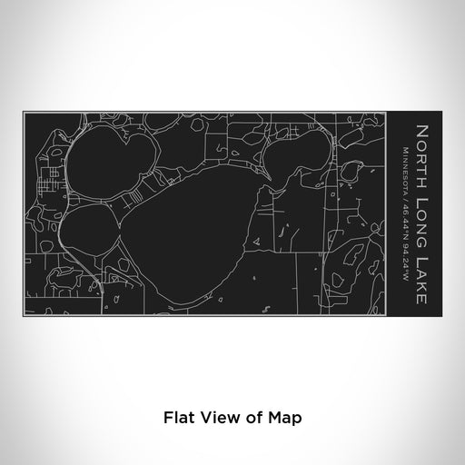 Rendered View of North Long Lake Minnesota Map Engraving on 17oz Stainless Steel Insulated Cola Bottle in Black