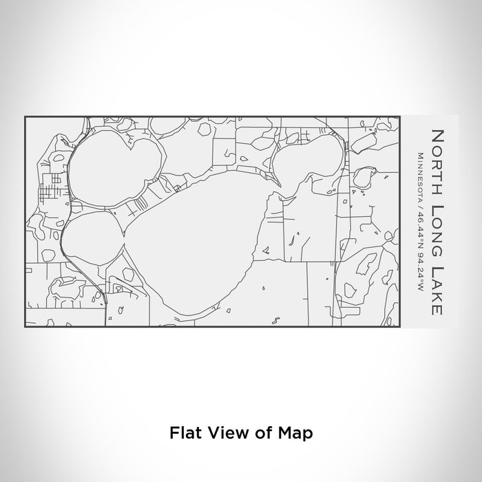 Rendered View of North Long Lake Minnesota Map Engraving on 17oz Stainless Steel Insulated Cola Bottle in White