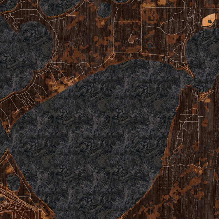 North Long Lake Minnesota Map Print in Ember Style Zoomed In Close Up Showing Details