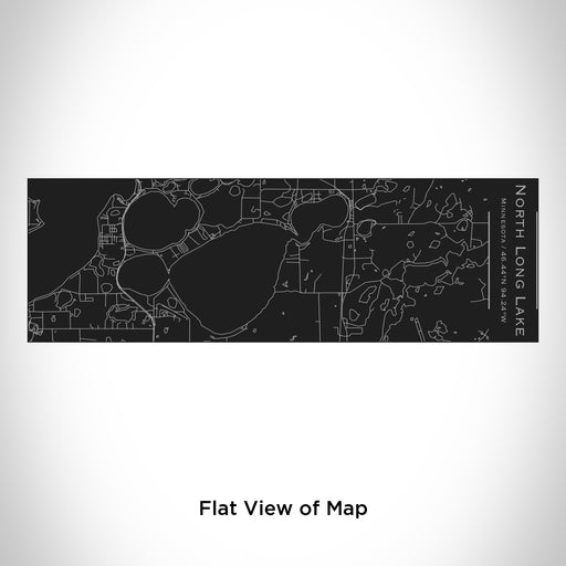 Rendered View of North Long Lake Minnesota Map Engraving on 10oz Stainless Steel Insulated Cup with Sliding Lid in Black