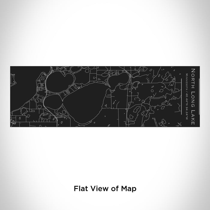Rendered View of North Long Lake Minnesota Map Engraving on 10oz Stainless Steel Insulated Cup with Sliding Lid in Black