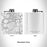 Rendered View of North Long Lake Minnesota Map Engraving on 6oz Stainless Steel Flask in White