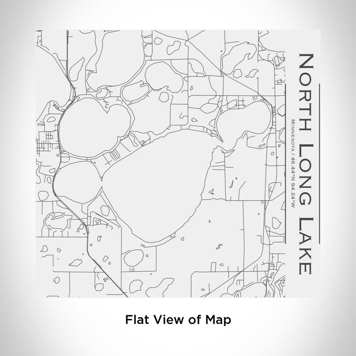 Rendered View of North Long Lake Minnesota Map Engraving on 17oz Stainless Steel Insulated Tumbler in White