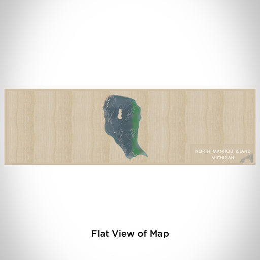 Flat View of Map Custom North Manitou Island Michigan Map Enamel Mug in Afternoon