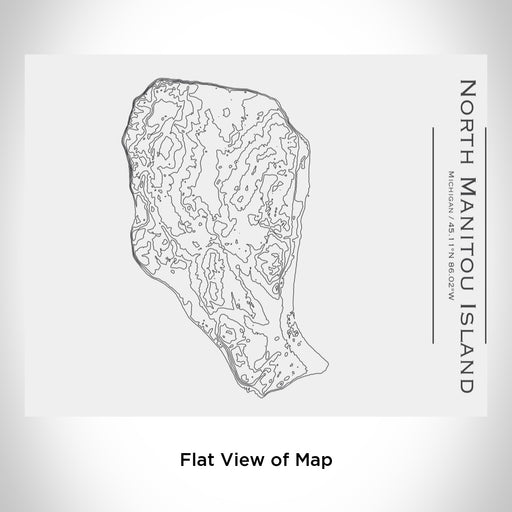 Rendered View of North Manitou Island Michigan Map Engraving on 20oz Stainless Steel Insulated Bottle with Bamboo Top in White