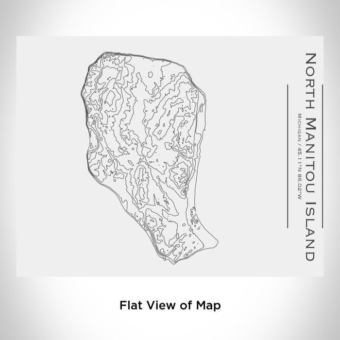 Rendered View of North Manitou Island Michigan Map Engraving on 20oz Stainless Steel Insulated Bottle with Bamboo Top in White