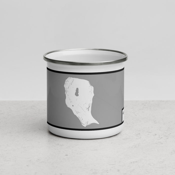 Front View Custom North Manitou Island Michigan Map Enamel Mug in Classic
