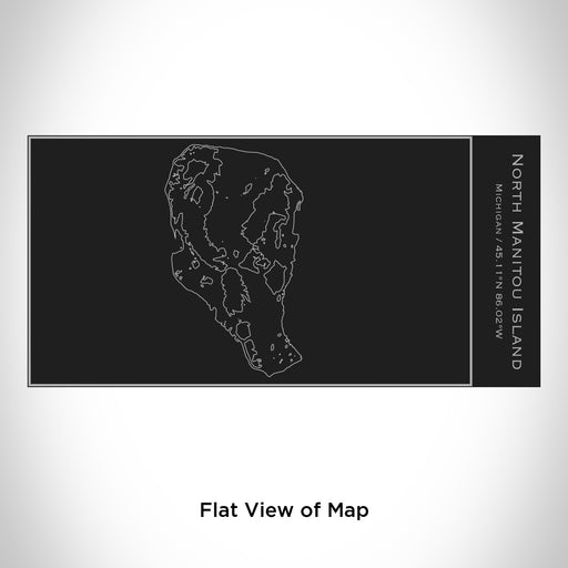 Rendered View of North Manitou Island Michigan Map Engraving on 17oz Stainless Steel Insulated Cola Bottle in Black
