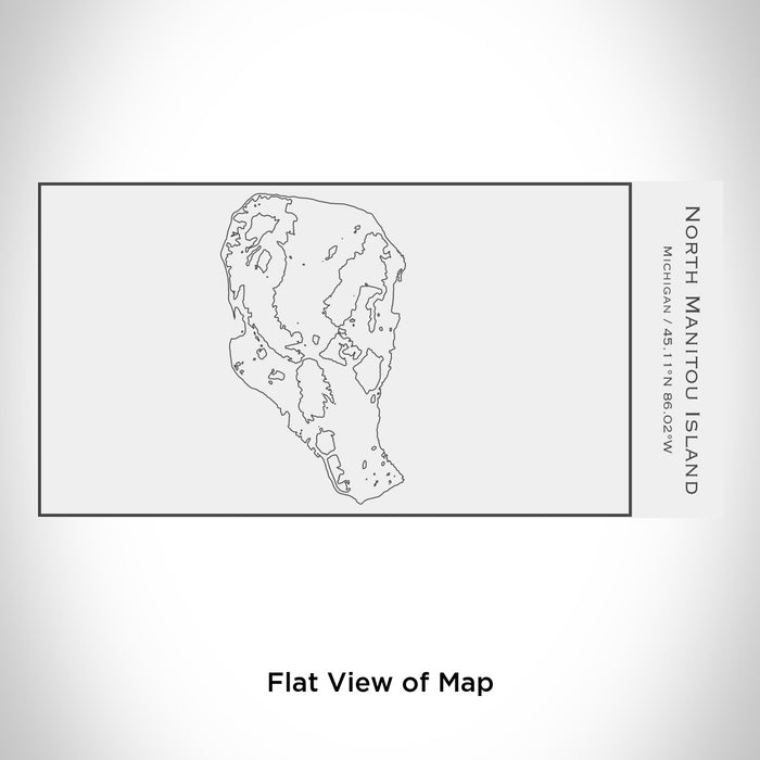 Rendered View of North Manitou Island Michigan Map Engraving on 17oz Stainless Steel Insulated Cola Bottle in White
