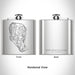Rendered View of North Manitou Island Michigan Map Engraving on 6oz Stainless Steel Flask
