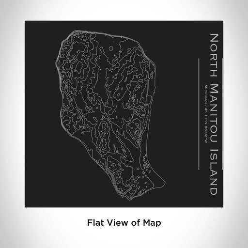 Rendered View of North Manitou Island Michigan Map Engraving on 17oz Stainless Steel Insulated Tumbler in Black