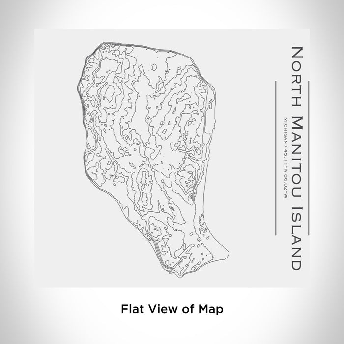 Rendered View of North Manitou Island Michigan Map Engraving on 17oz Stainless Steel Insulated Tumbler in White