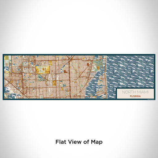 Flat View of Map Custom North Miami Florida Map Enamel Mug in Woodblock