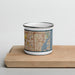 Front View Custom North Miami Florida Map Enamel Mug in Woodblock on Cutting Board