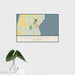 16x24 Northport Michigan Map Print Landscape Orientation in Woodblock Style With Tropical Plant Leaves in Water