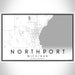 Northport Michigan Map Print Landscape Orientation in Classic Style With Shaded Background