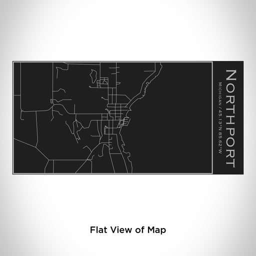 Rendered View of Northport Michigan Map Engraving on 17oz Stainless Steel Insulated Cola Bottle in Black