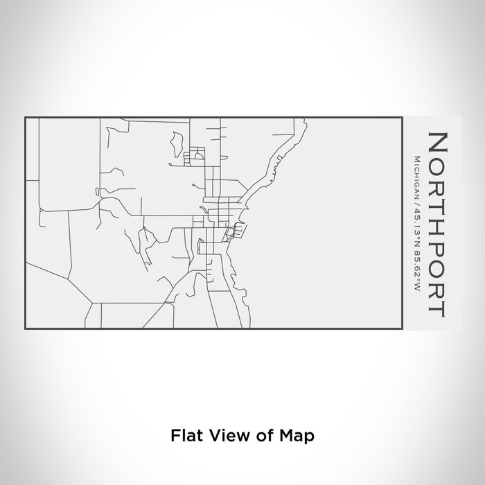 Rendered View of Northport Michigan Map Engraving on 17oz Stainless Steel Insulated Cola Bottle in White