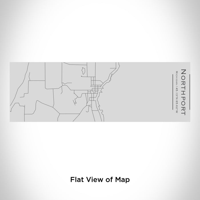 Rendered View of Northport Michigan Map Engraving on 10oz Stainless Steel Insulated Cup with Sipping Lid