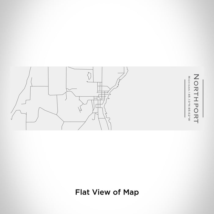 Rendered View of Northport Michigan Map Engraving on 10oz Stainless Steel Insulated Cup with Sliding Lid in White