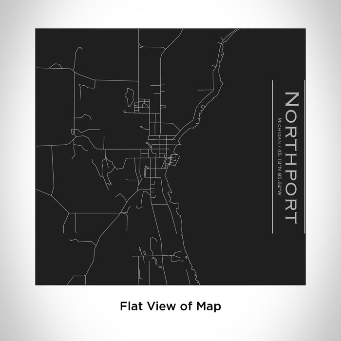 Rendered View of Northport Michigan Map Engraving on 17oz Stainless Steel Insulated Tumbler in Black