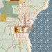 Northport Michigan Map Print in Woodblock Style Zoomed In Close Up Showing Details