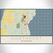 Northport Michigan Map Print Landscape Orientation in Woodblock Style With Shaded Background