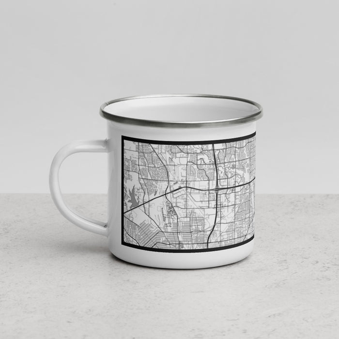Left View Custom North Richland Hills Texas Map Enamel Mug in Classic