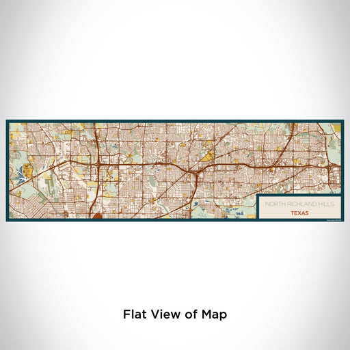 Flat View of Map Custom North Richland Hills Texas Map Enamel Mug in Woodblock