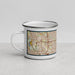 Left View Custom North Richland Hills Texas Map Enamel Mug in Woodblock