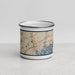 Front View Custom Norwalk Connecticut Map Enamel Mug in Woodblock