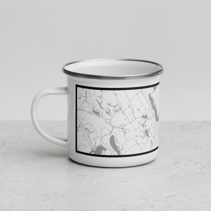 Left View Custom Norway Maine Map Enamel Mug in Classic