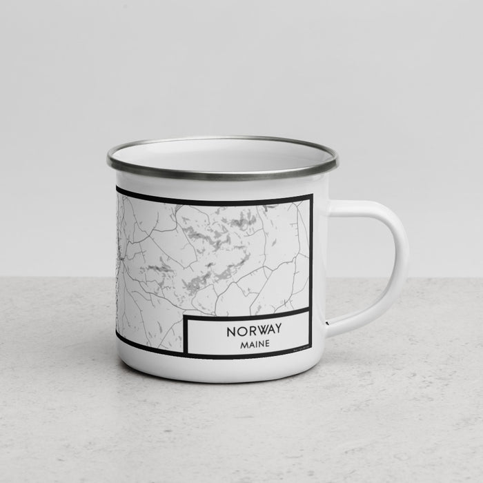 Right View Custom Norway Maine Map Enamel Mug in Classic