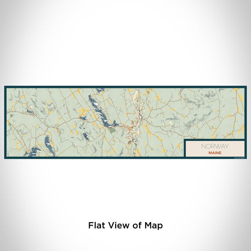 Flat View of Map Custom Norway Maine Map Enamel Mug in Woodblock