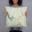Person holding 18x18 Custom Norway Maine Map Throw Pillow in Woodblock
