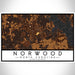 Norwood North Carolina Map Print Landscape Orientation in Ember Style With Shaded Background