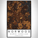 Norwood North Carolina Map Print Portrait Orientation in Ember Style With Shaded Background