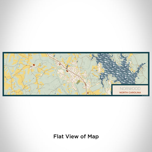Flat View of Map Custom Norwood North Carolina Map Enamel Mug in Woodblock