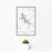 12x18 Nottely Lake Georgia Map Print Portrait Orientation in Classic Style With Small Cactus Plant in White Planter