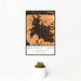 12x18 Nottely Lake Georgia Map Print Portrait Orientation in Ember Style With Small Cactus Plant in White Planter