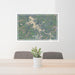 24x36 Nottely Lake Georgia Map Print Lanscape Orientation in Afternoon Style Behind 2 Chairs Table and Potted Plant